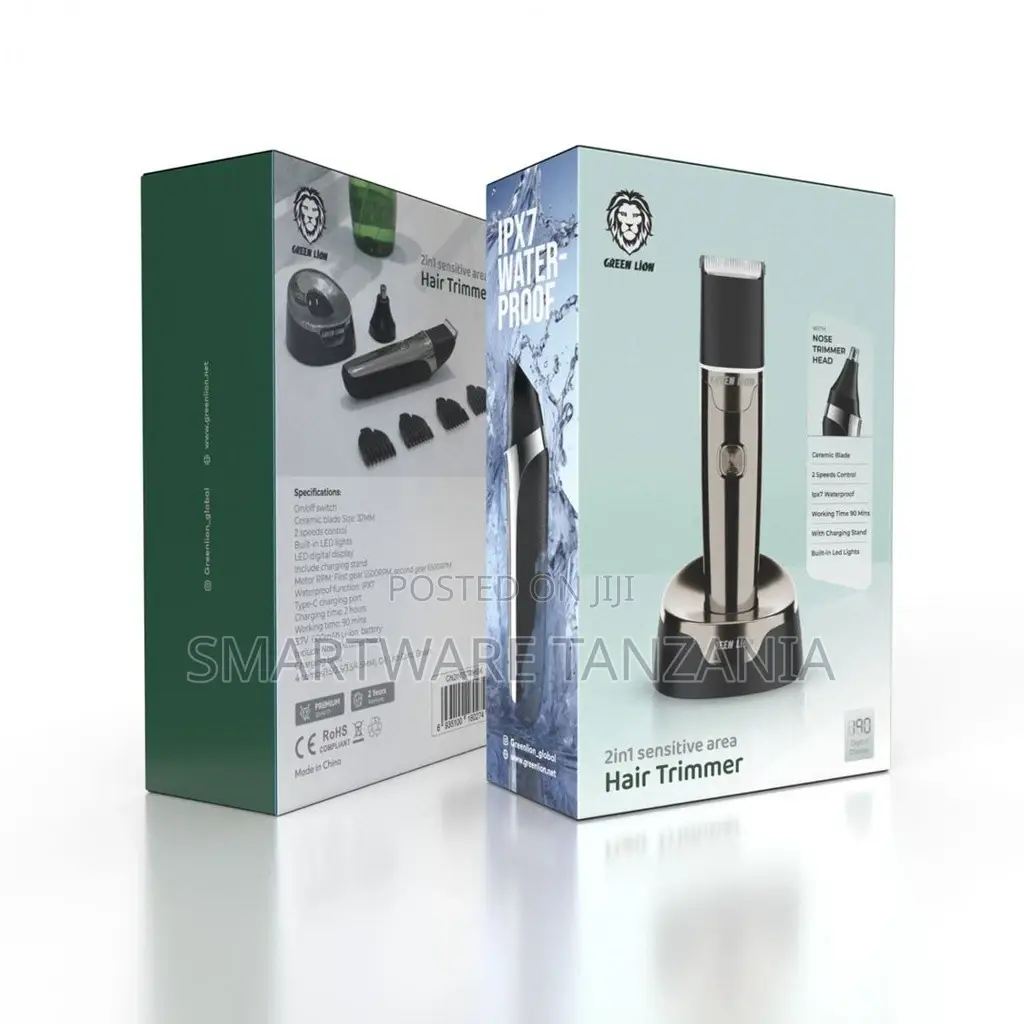 Green Lion 2 in 1 Sensitive Area Hair Trimmer 600mah - Black