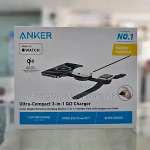 Anker Maggo B25m8h11 Ultra Compact 3in1 Qi2 Magsafe Wireless Charger