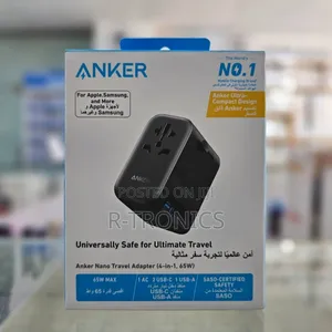 Anker Nano 4in1 Travel Adapter 65w 1ac Outlet 2300w Max