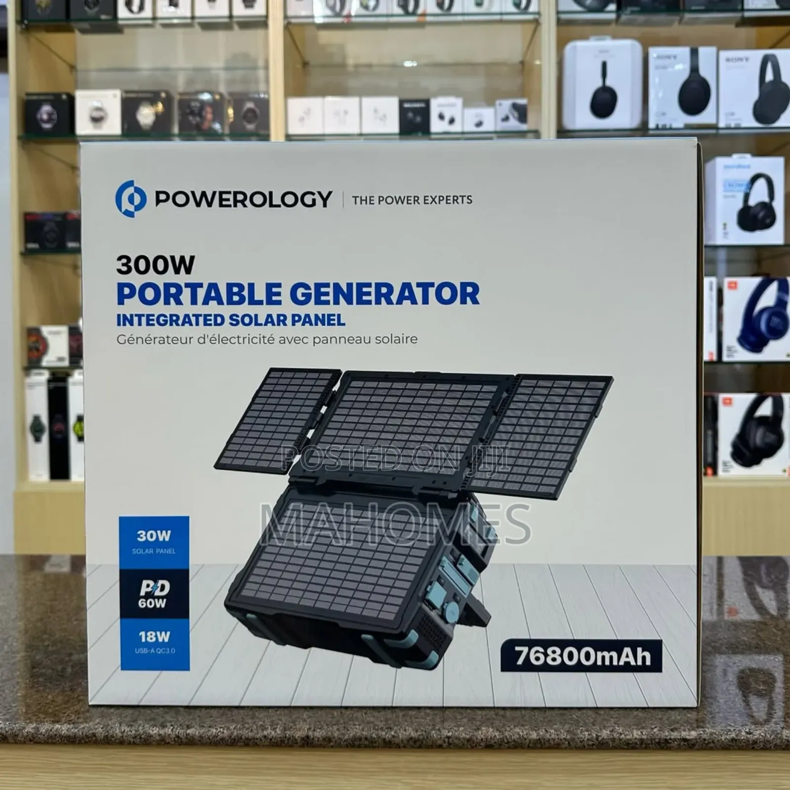 Powerology Portable Solar Power Generator 284wh 300w Qc