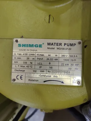 Shimge Sawege Pump 30hp (4inch Outlet)
