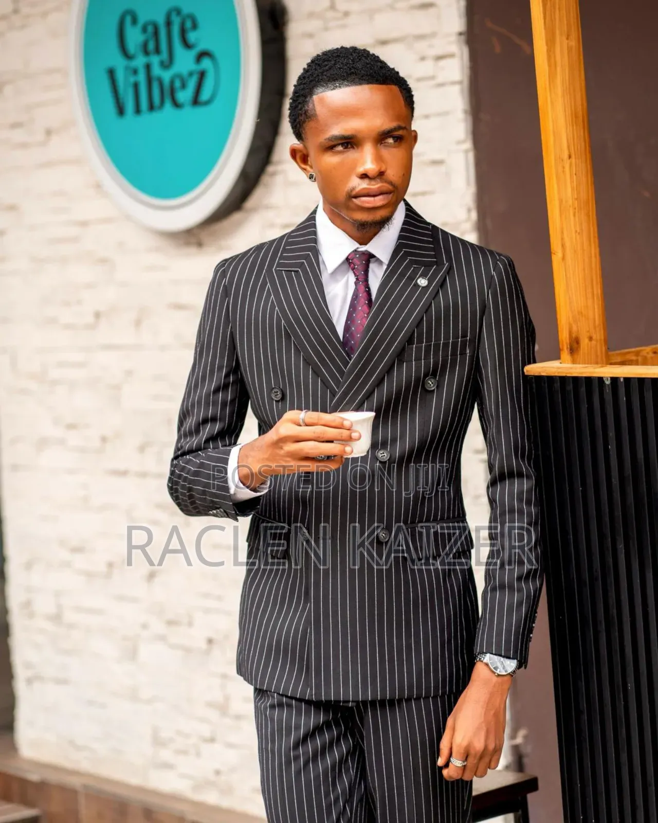 Brand Ricardo Brand Suit Ya Mistari Black