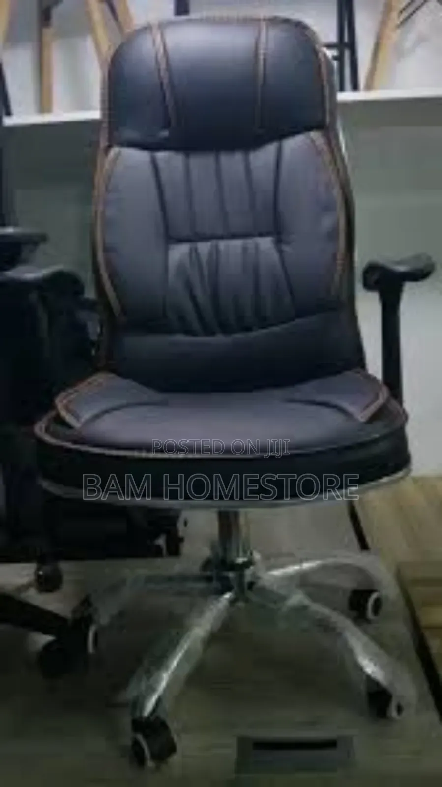 Black Faux Leather Executive Office Chair