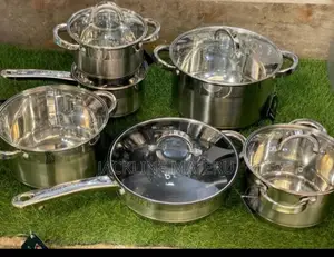 Sufuria Stainless Steel Nzito 6pcs Zinapika Majiko Yote