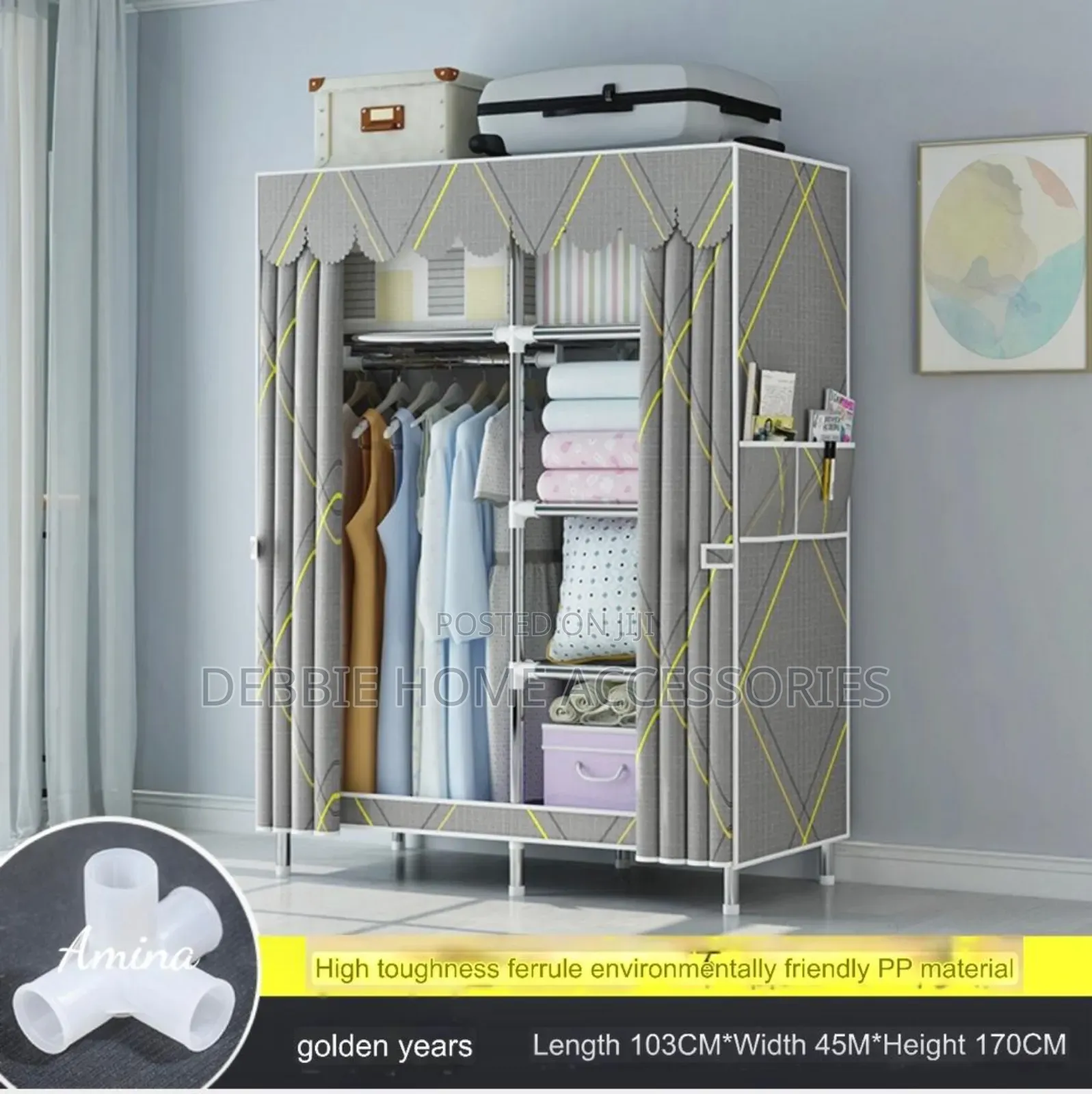 2 Door Model Wardrobe Steel Pipe