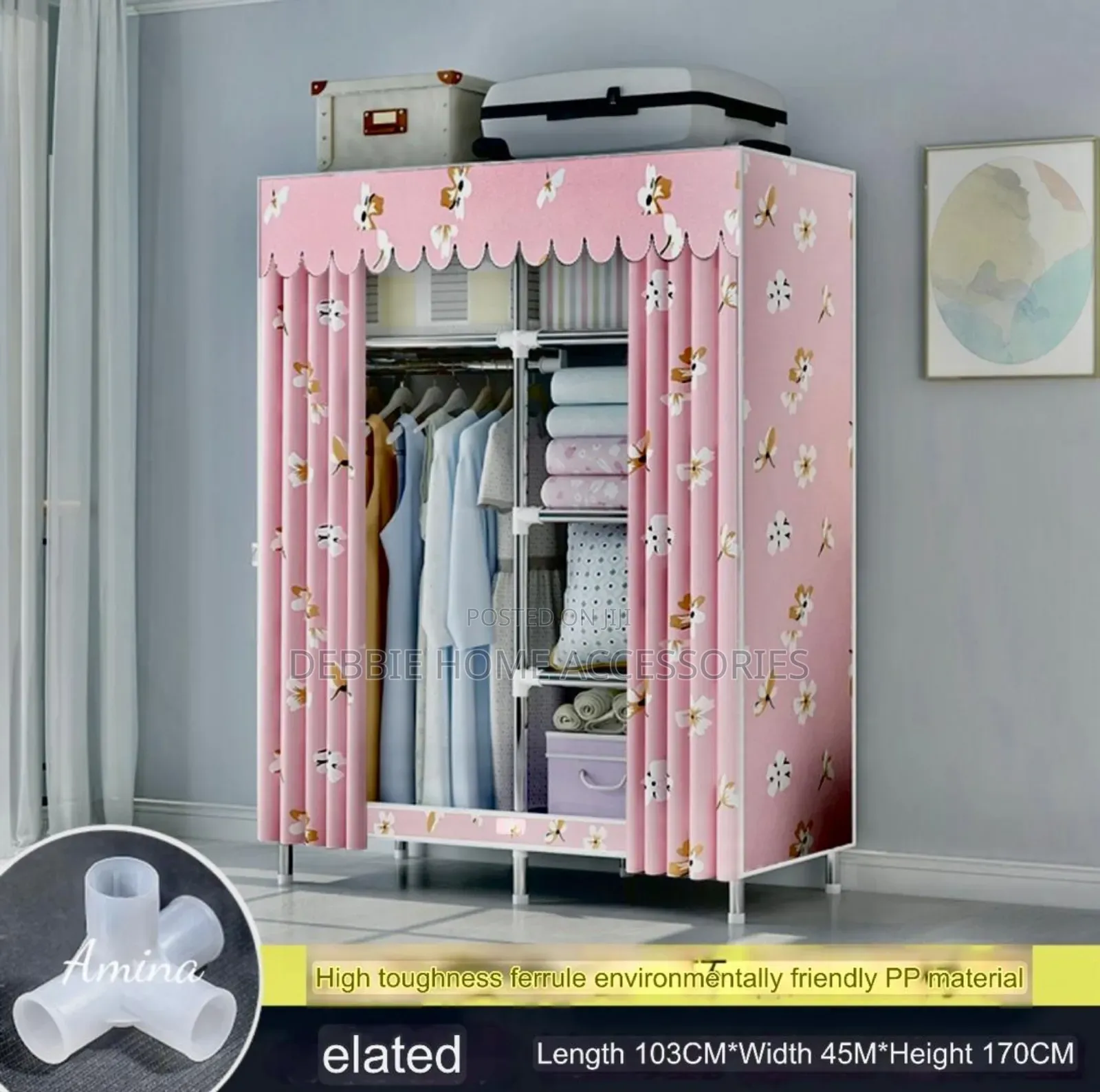 2 Door Model Wardrobe Steel Pipe