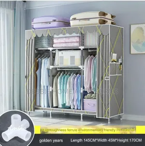 3doors Wardrobe With Steel Pipe