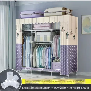 3doors Wardrobe With Steel Pipe