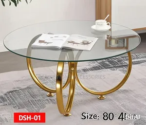 DSH-01.o K Furniture Round Glass Coffee Table,