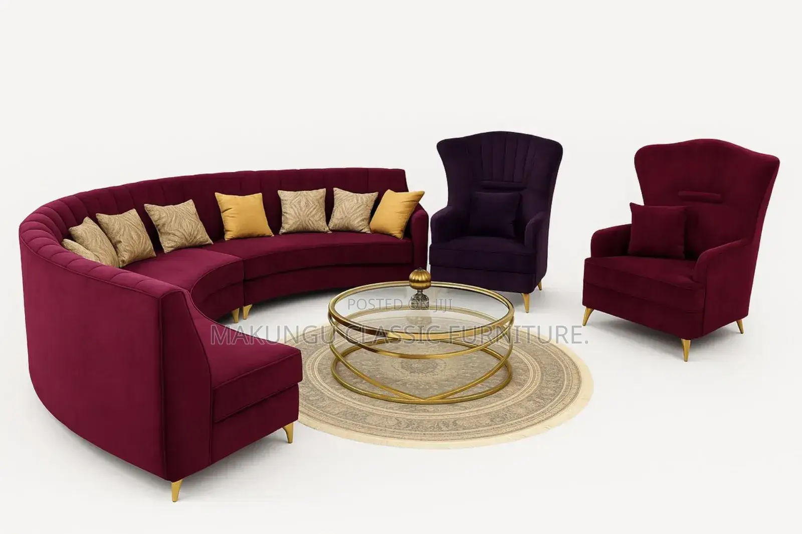 Sofa La Kisasa Lenye Armchair Mbili