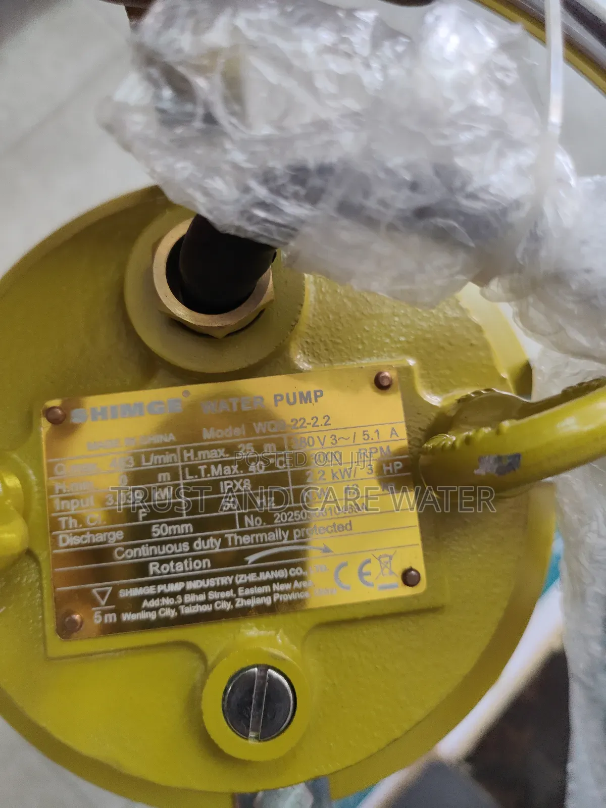 Shimge Sawege Pump 3hp Three Phase
