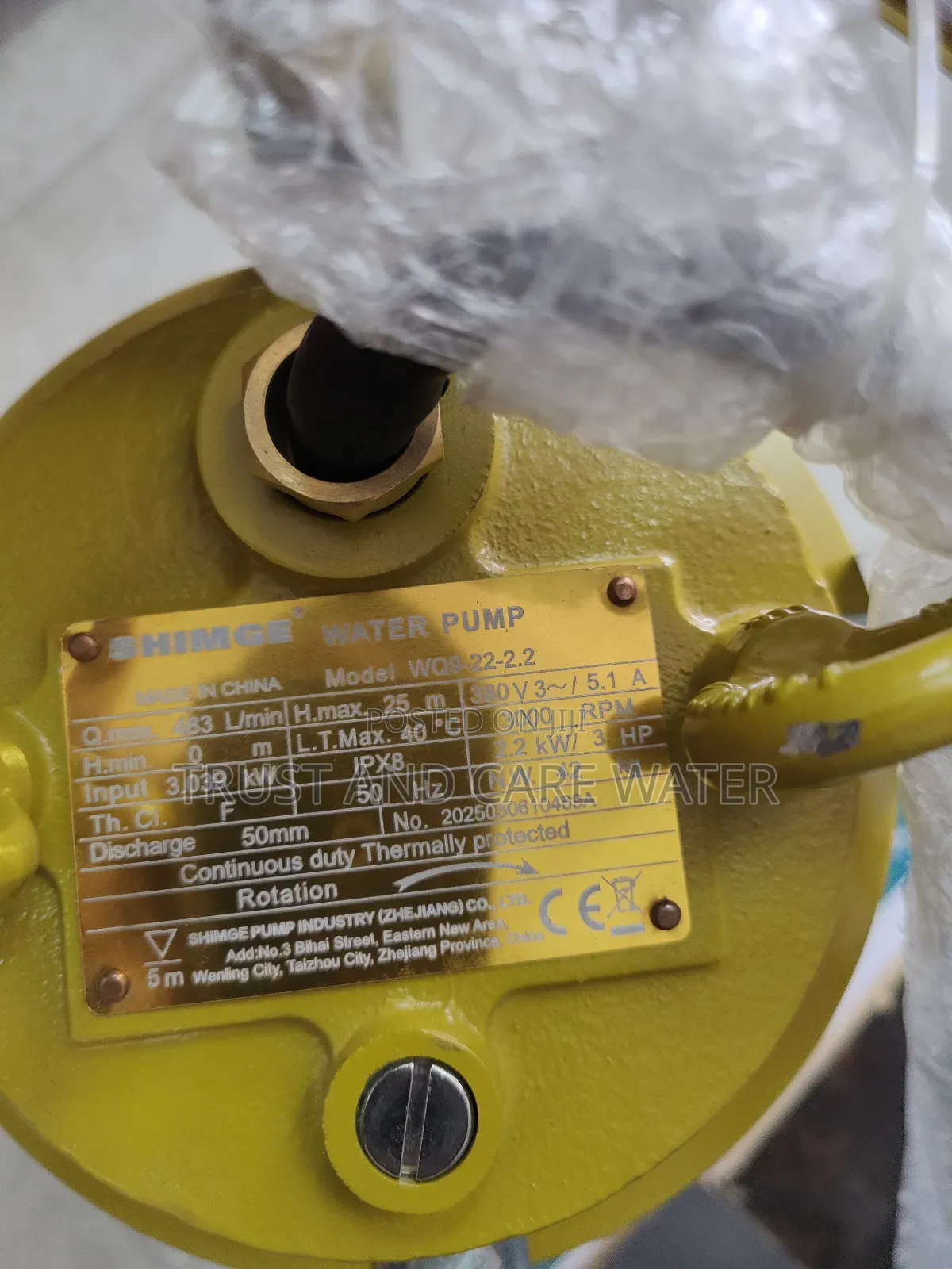 Shimge Sawege Pump 3hp Three Phase
