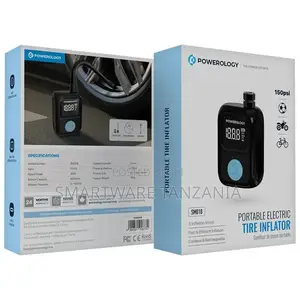Powerology Portable Electric Tire Inflator - Black