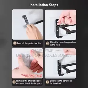 Double Rod Bathroom Towel Holder Without Drilling Screws