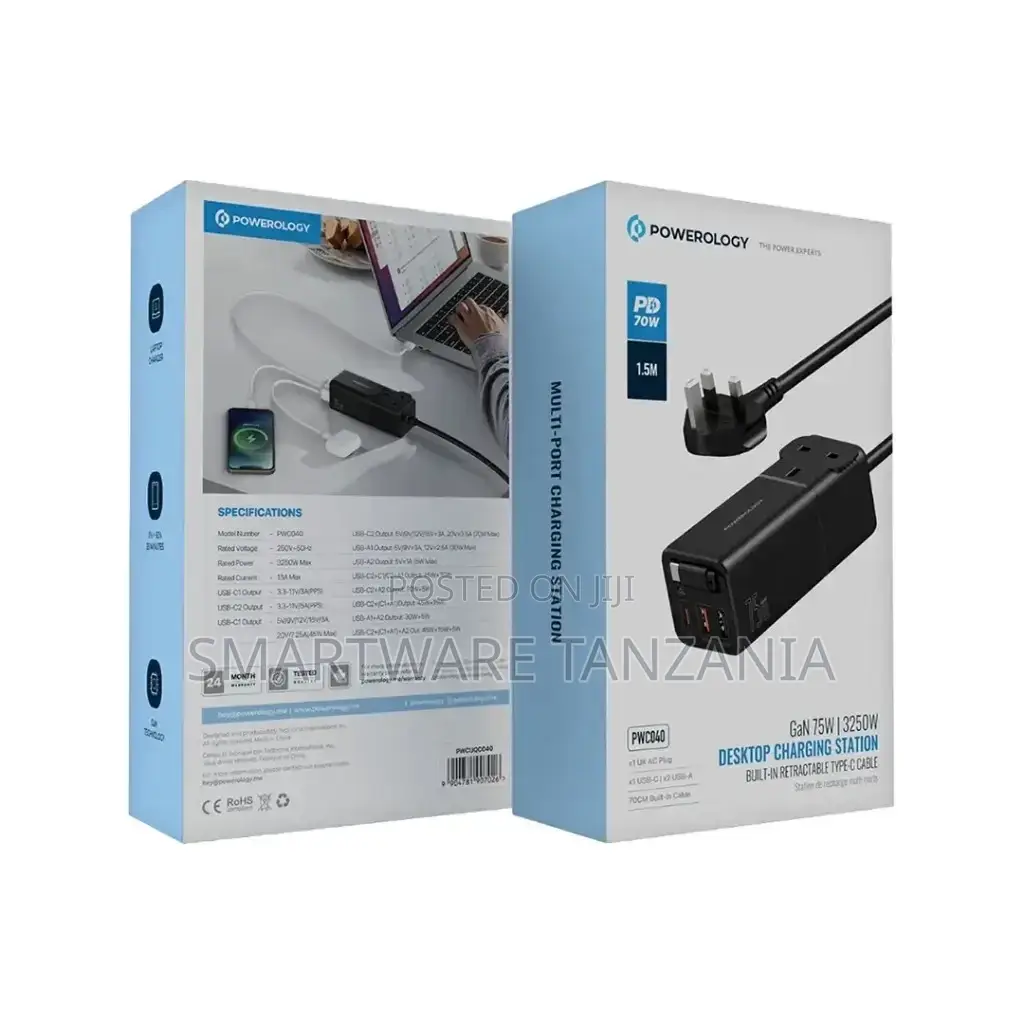 Powerology Desktop Charging Station - Black