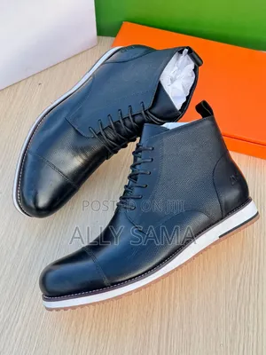 Mens Clarks Boots Black Sole White Brown Pure Leather