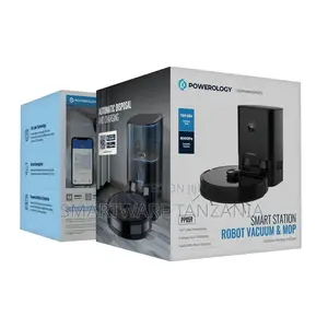 Powerology Smart Station Robot Vacuum Mop - Black