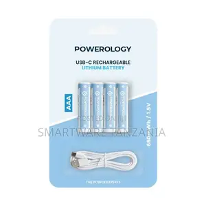 Powerology 1.5v Type-C Rechargeable Lithium-Ion Aaa Battery 4pcs