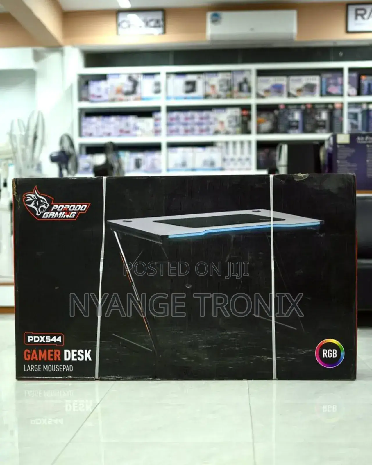 Porodo Gaming Desk (Rgb Light •Mouse Pad)