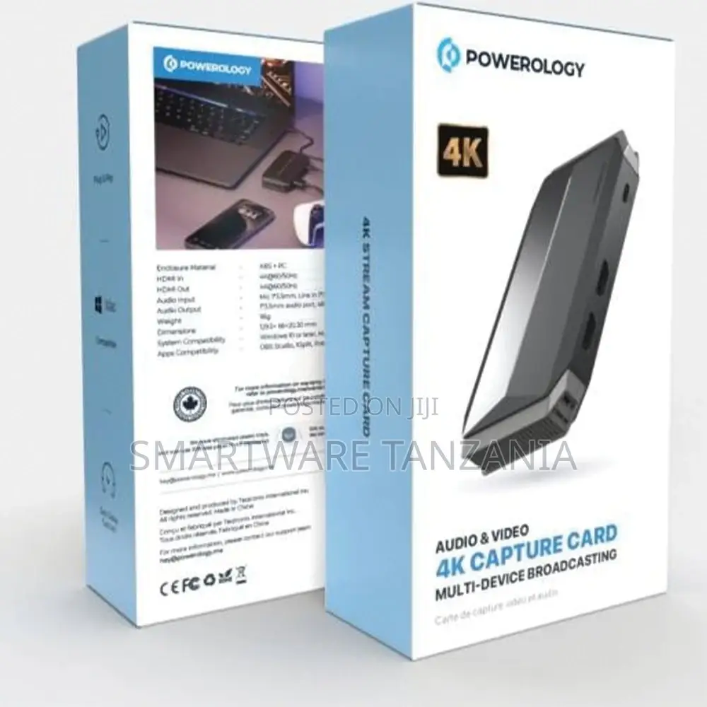 Powerology Capture Card C 3.2 Gen1 Input Loopout: Hdmi 2.0, Aux