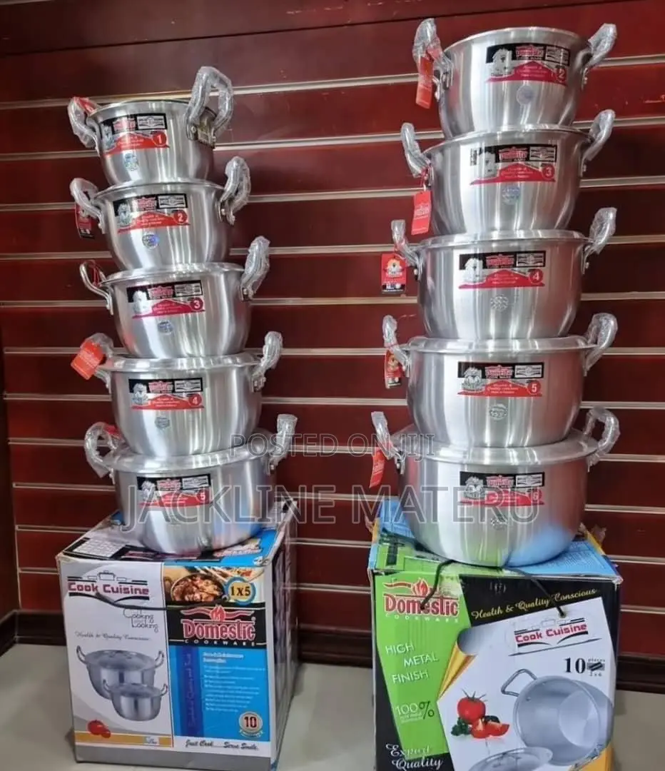 Domestic Sufuria Chungu Stainless Steel Nzito 5pcs
