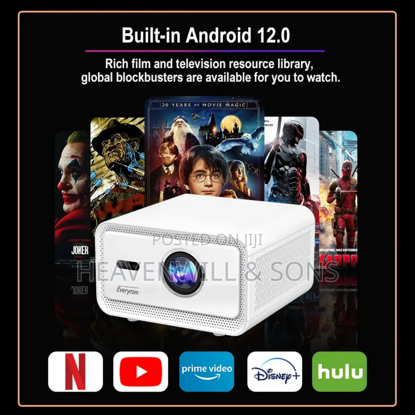 Cubelite Mini Smart Projector 1080p 1500 Ansi Lumens (3600 Led Lumens)