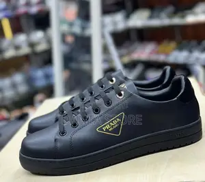 Prada Edge Leather Sneaker Black