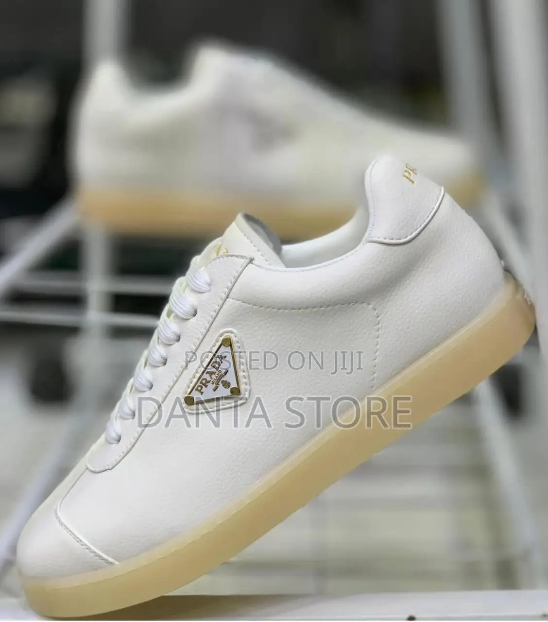 Prada Edge Leather Sneaker White