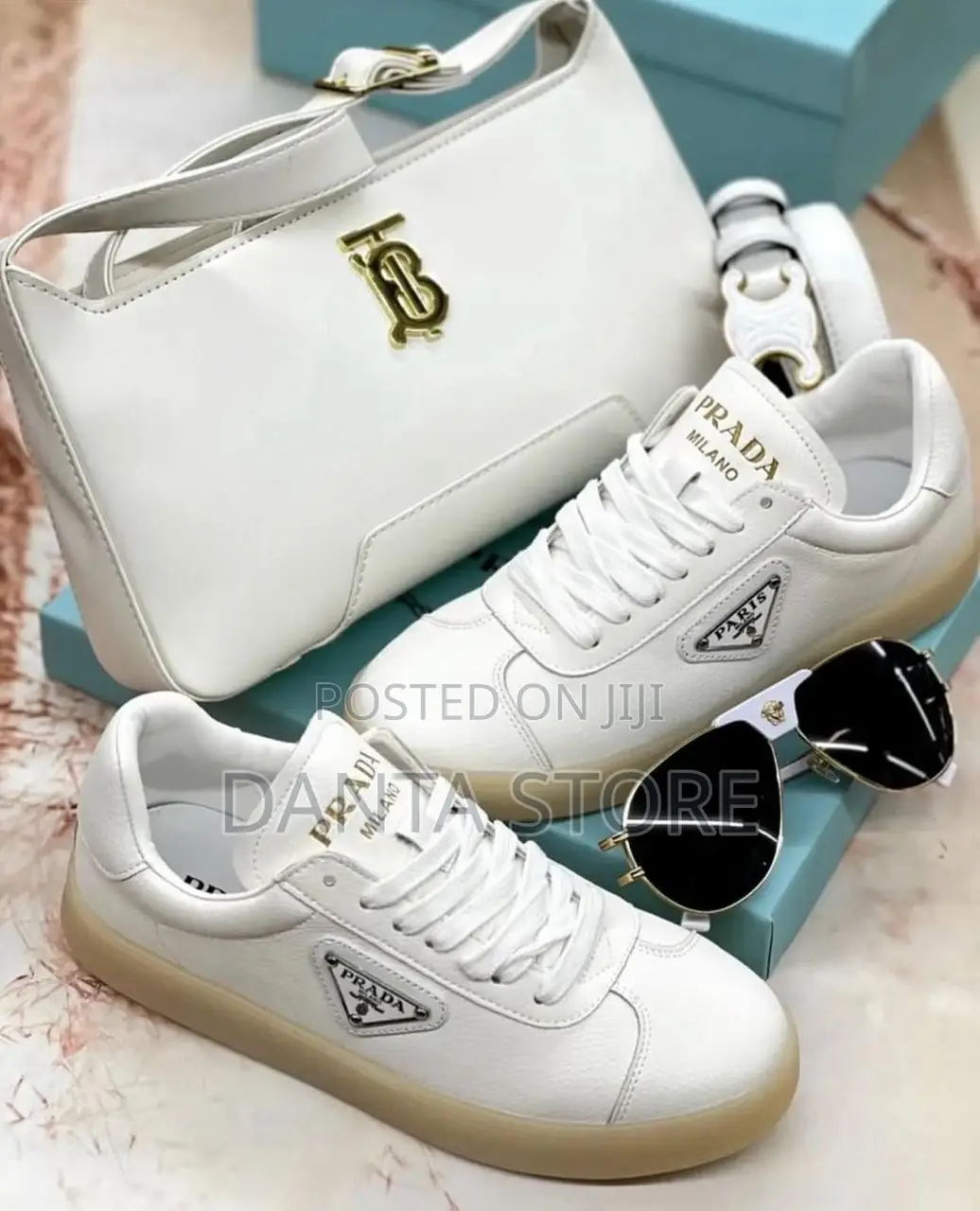 Prada Edge Leather Sneaker White