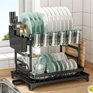 Stainless Steel Dish Rack (Black/White)