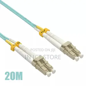 20m Lc-Lc Duplex 50/125 Multimode 10 Gb Fiber Patch Cable Aqua Om3