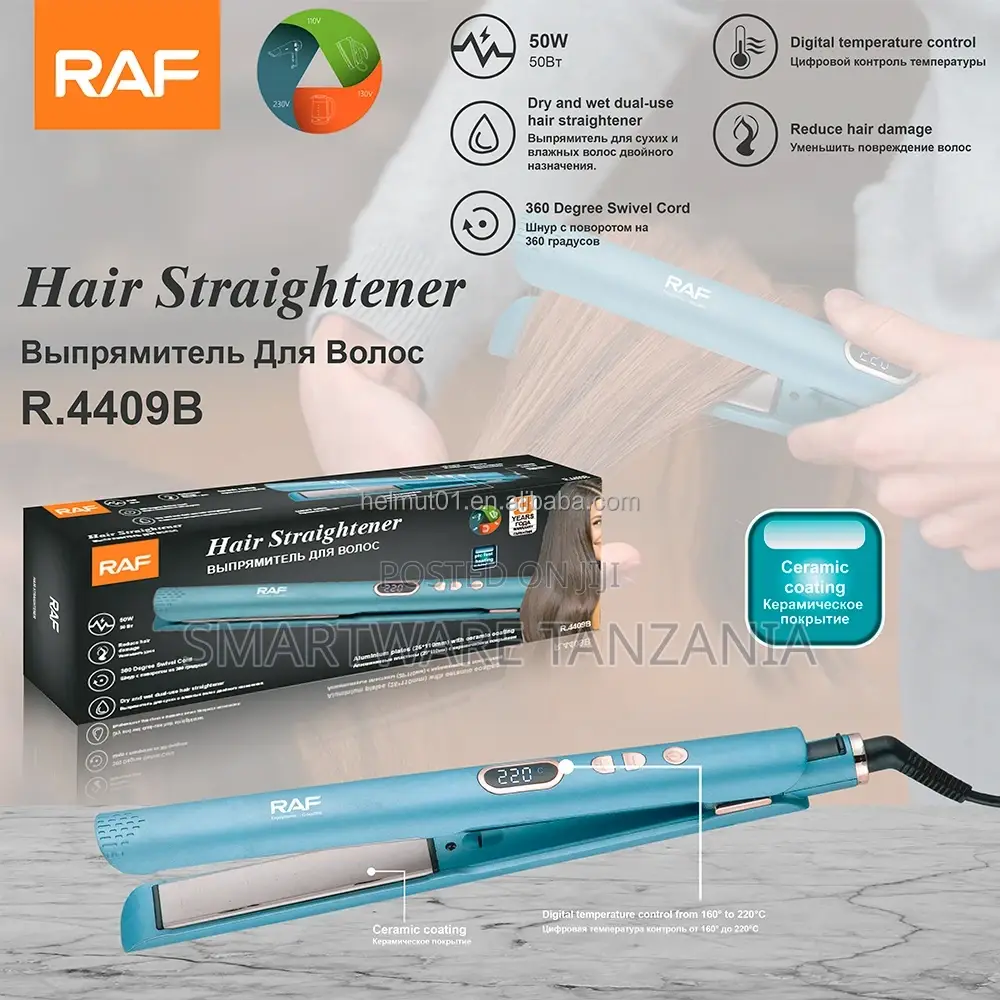 2-in-1 Wet and Dry Hair Curler Straightener With Quick Heat-Up Time