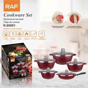 Aluminium Cookware Pots and Pan 5 PCS Cooking Set Non-Stick Stewpots
