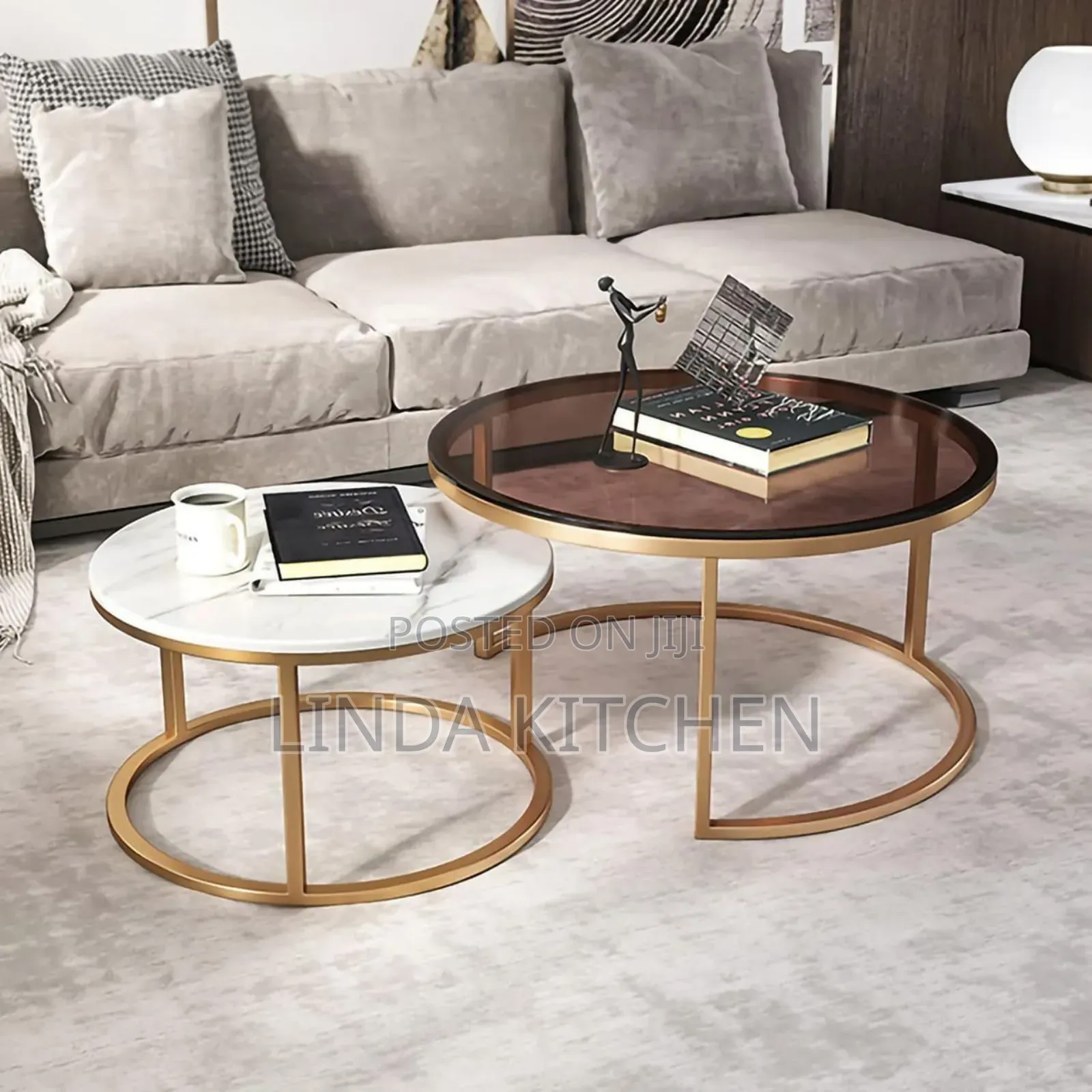 2-Piece Coffee Table Set
70+50cm, Kioo(Glass)