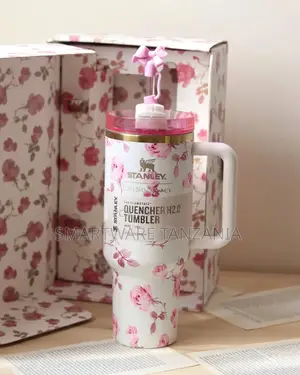 The Stanley X Love Shack Fancy Holiday Quencher 40 Oz-Rosa Beaux Pink