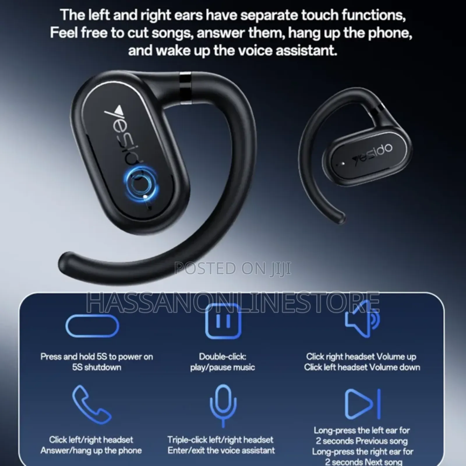 Yesido Ysp25 Open Ear With Enhanced Bass Headphones