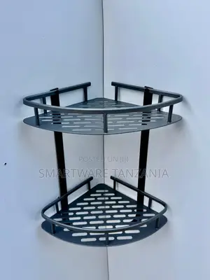 Aluminum 2 Tier Shower Shelf Caddy Adhesive Storage Basket for Shampoo