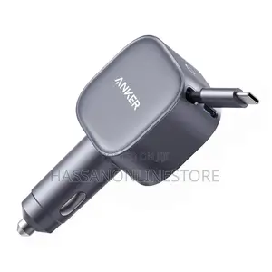 Anker Nano 75w Usb-C Car Charger With Built-in Retractable Usb-C Cable