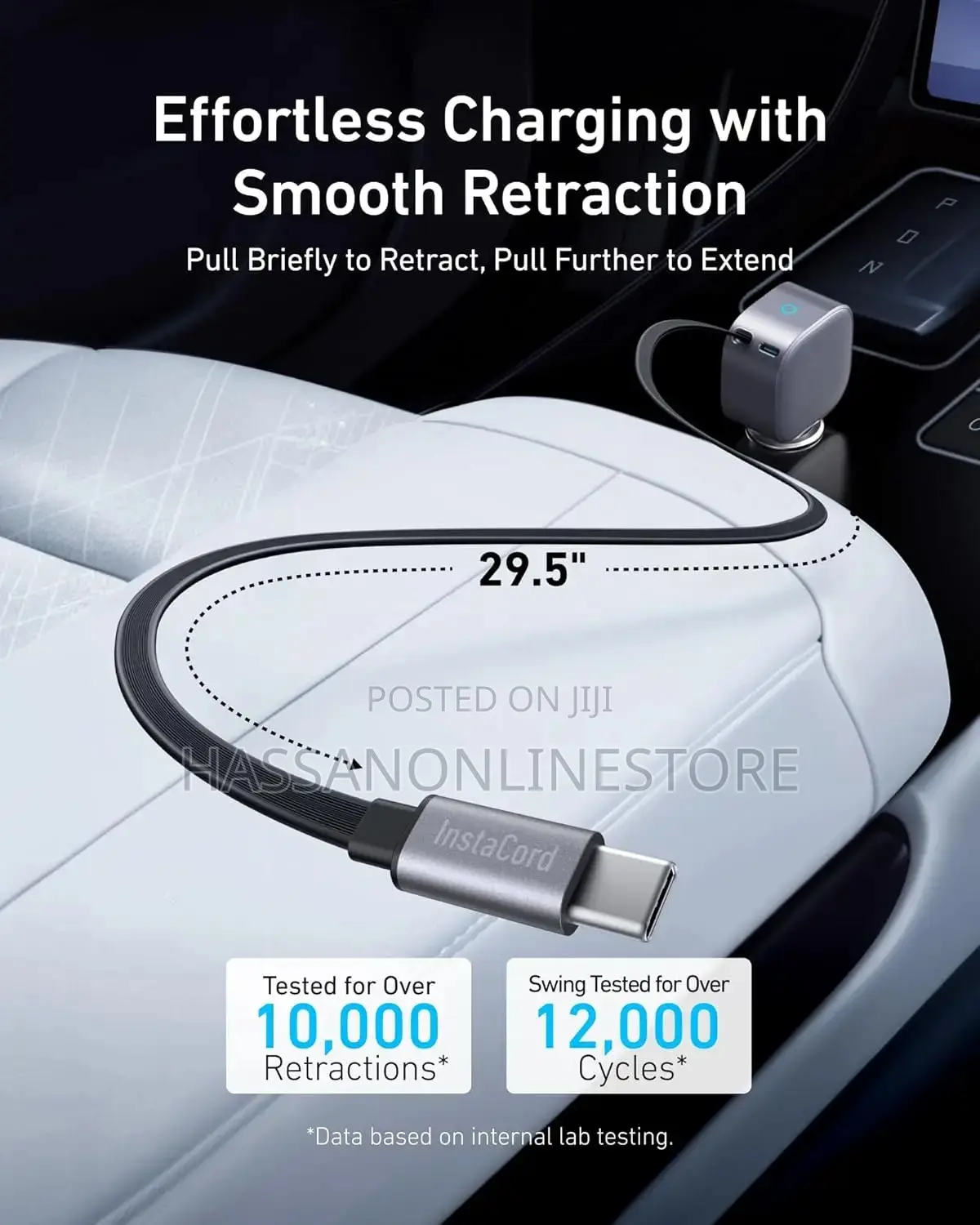 Anker Nano 75w Usb-C Car Charger With Built-in Retractable Usb-C Cable
