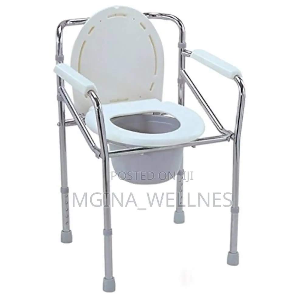 Commode Chair Cum Stool for Adults, Toilet Chair With Pot, Adjustable