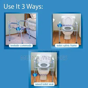 Commode Chair Cum Stool for Adults, Toilet Chair With Pot, Adjustable