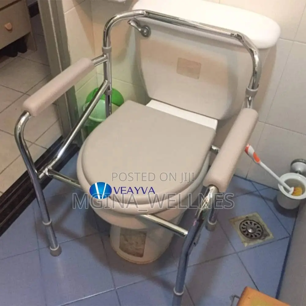 Commode Chair Cum Stool for Adults, Toilet Chair With Pot, Adjustable