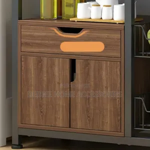 Multi-Layered Kitchen Storage Rack With Door Locker