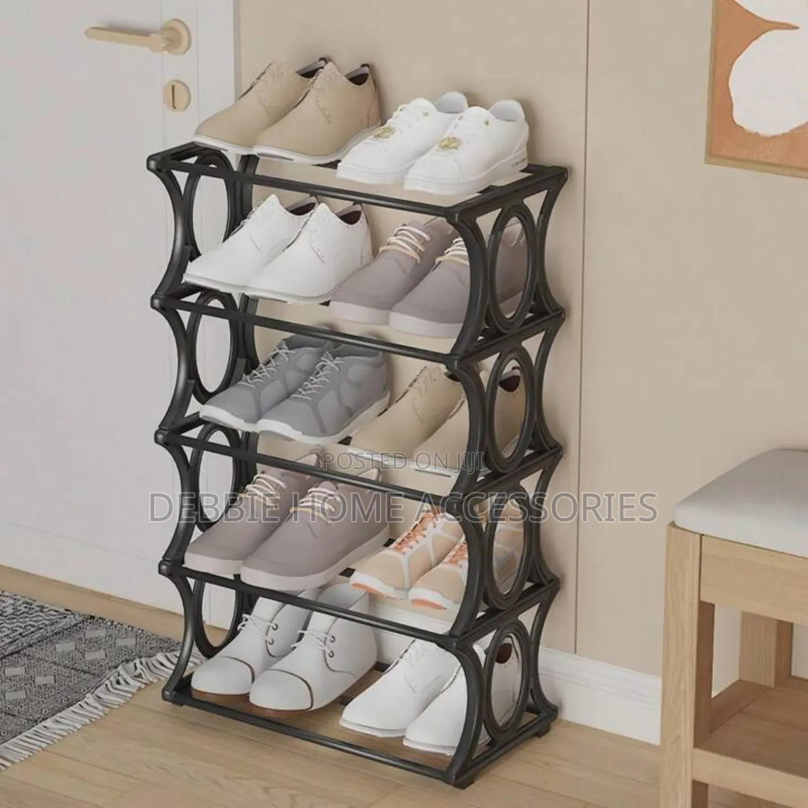 Shoe Rack -O Shape on Side View