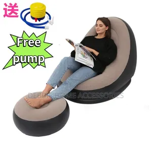 Inflatable Leisure Sofa Lazy Couch Bag Chair With Footstool
