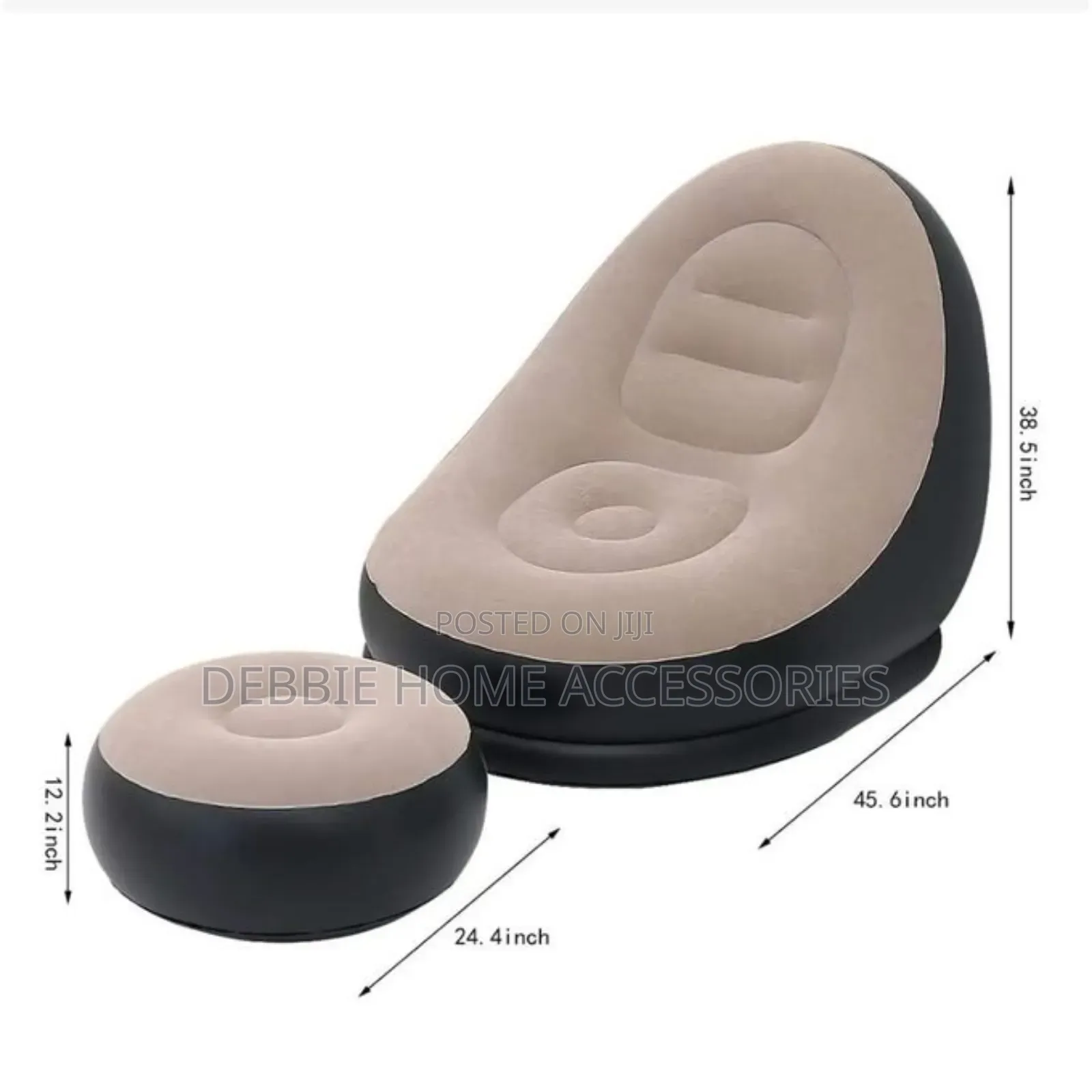 Inflatable Leisure Sofa Lazy Couch Bag Chair With Footstool
