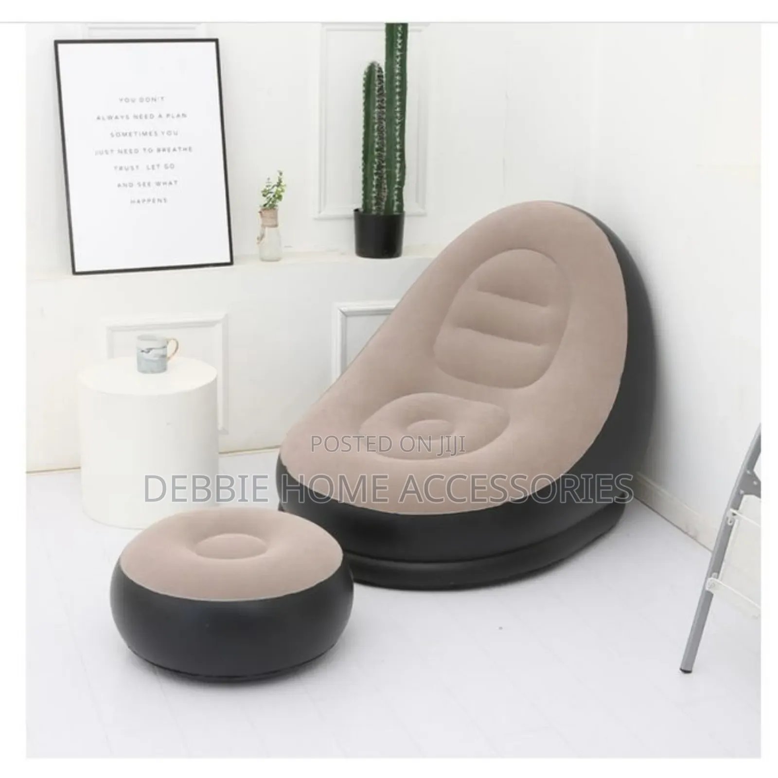 Inflatable Leisure Sofa Lazy Couch Bag Chair With Footstool