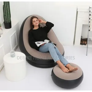 Inflatable Leisure Sofa Lazy Couch Bag Chair With Footstool