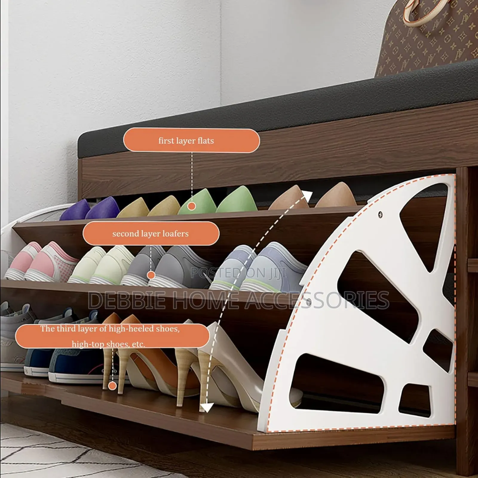 Pochy Family Shoe Storage Bench Entryway Shoe Bench