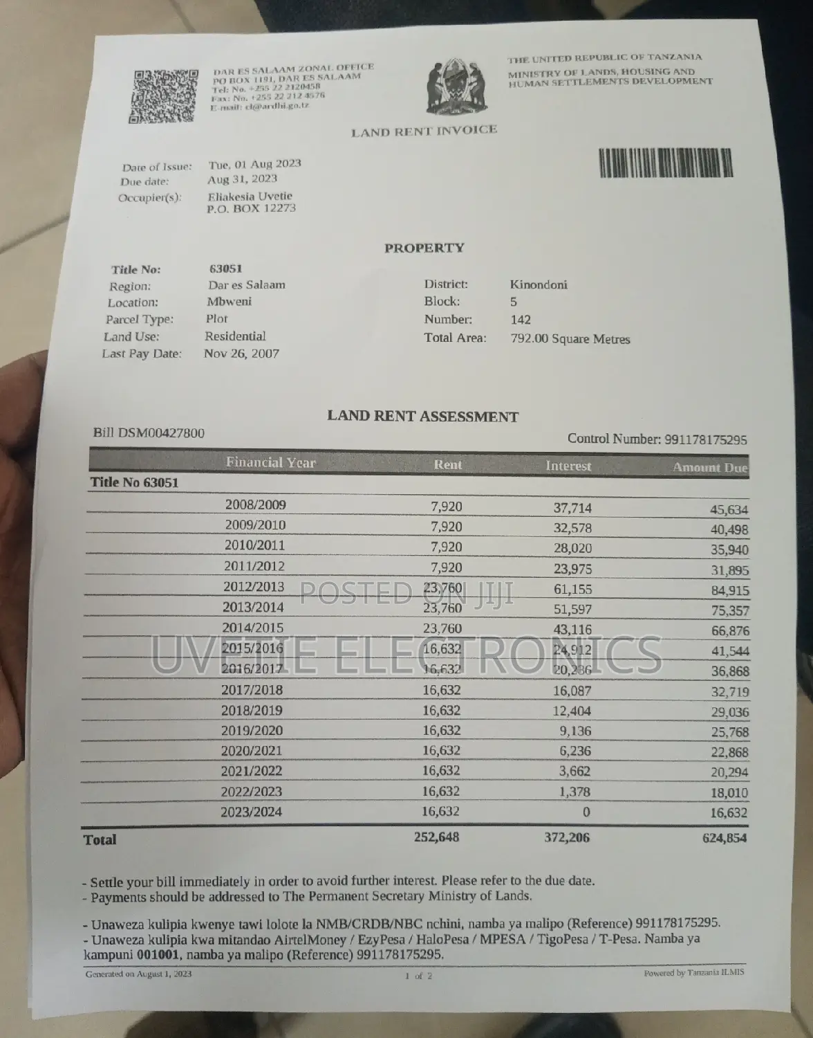 Plot 142 Block 5 Mbweni Mpiji Kinondoni